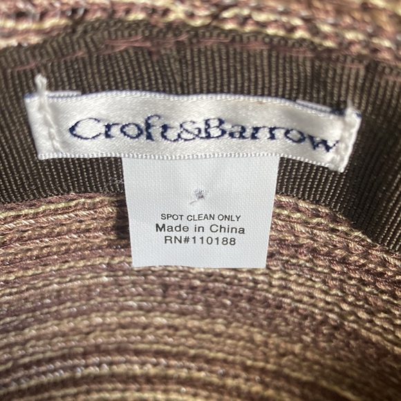 Croft & Barrow Woven Packable Bucket Hat Tweed Brown & Tan Woven Bead Accent - Picture 5 of 12